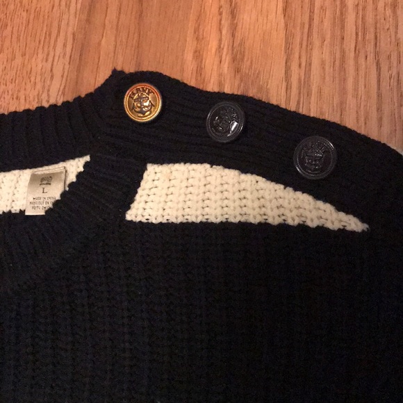 Scotch & Soda color block striped chunky heavy knit crewneck oversized sweater - Picture 10 of 15